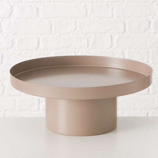 Boltze Deko-Tablett Ø 35 cm SAMONA | beige | weiß | Tablett mit Fuß