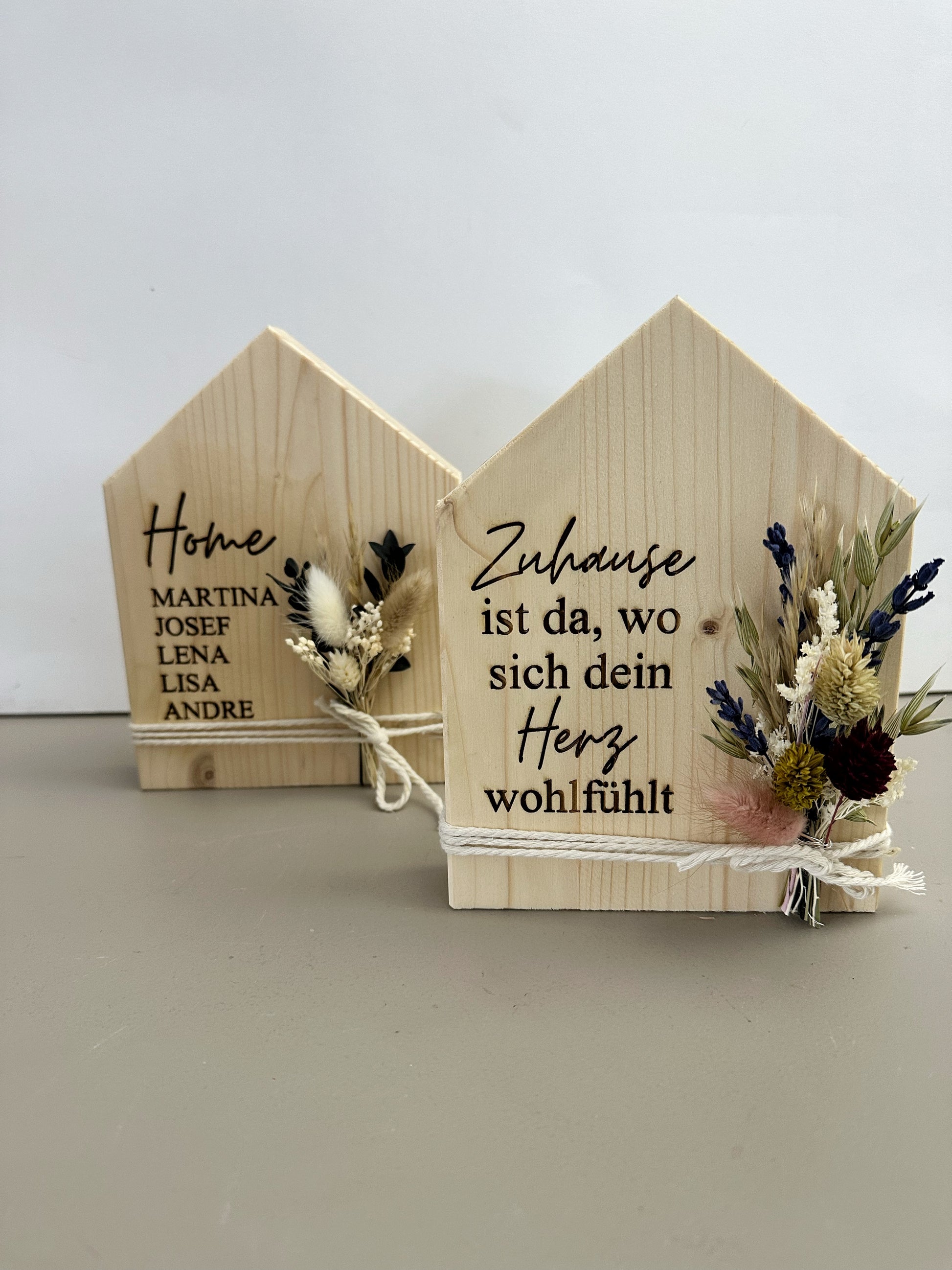 Dekohaus mit Trockenblumen | Geschenk zum Einzug