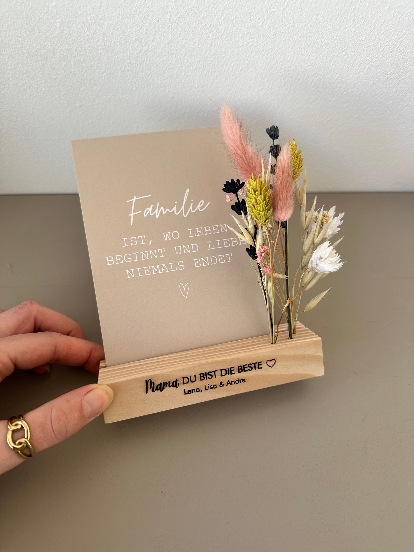 Muttertagsgeschenk | Kartenständer | Blumenleiste Mama du bist die Beste