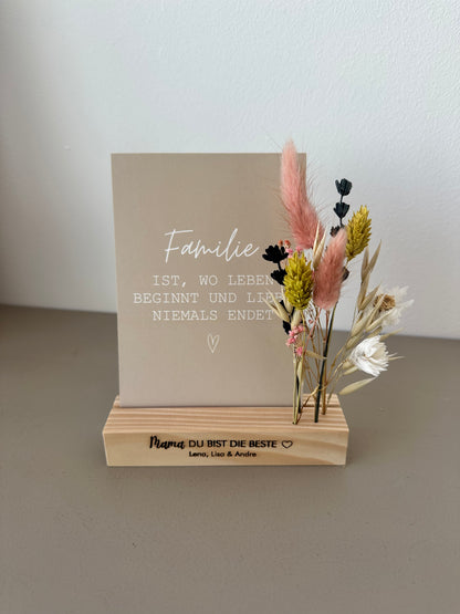 Muttertagsgeschenk | Kartenständer | Blumenleiste Mama du bist die Beste