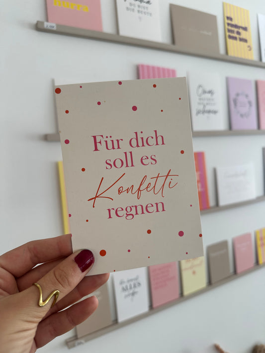 Postkarte Für dich soll es Konfetti regnen