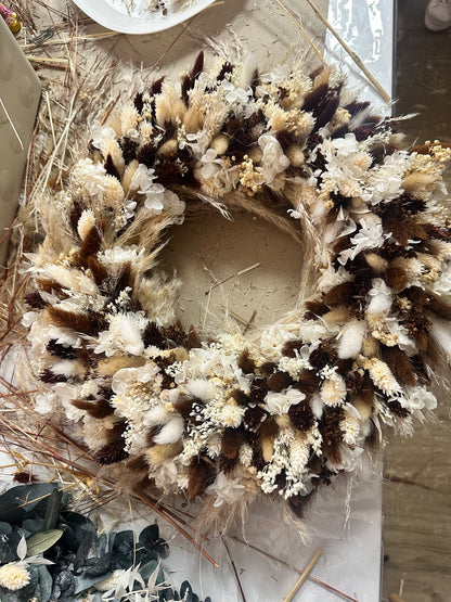 Workshop Adventskranz aus Trockenblumen