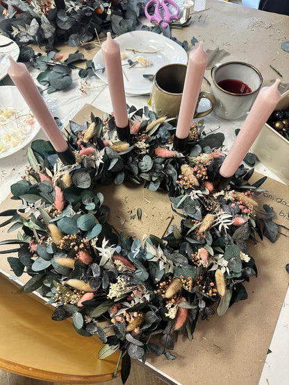 Workshop Adventskranz aus Trockenblumen