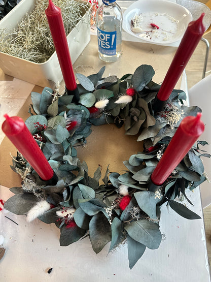Workshop Adventskranz aus Trockenblumen