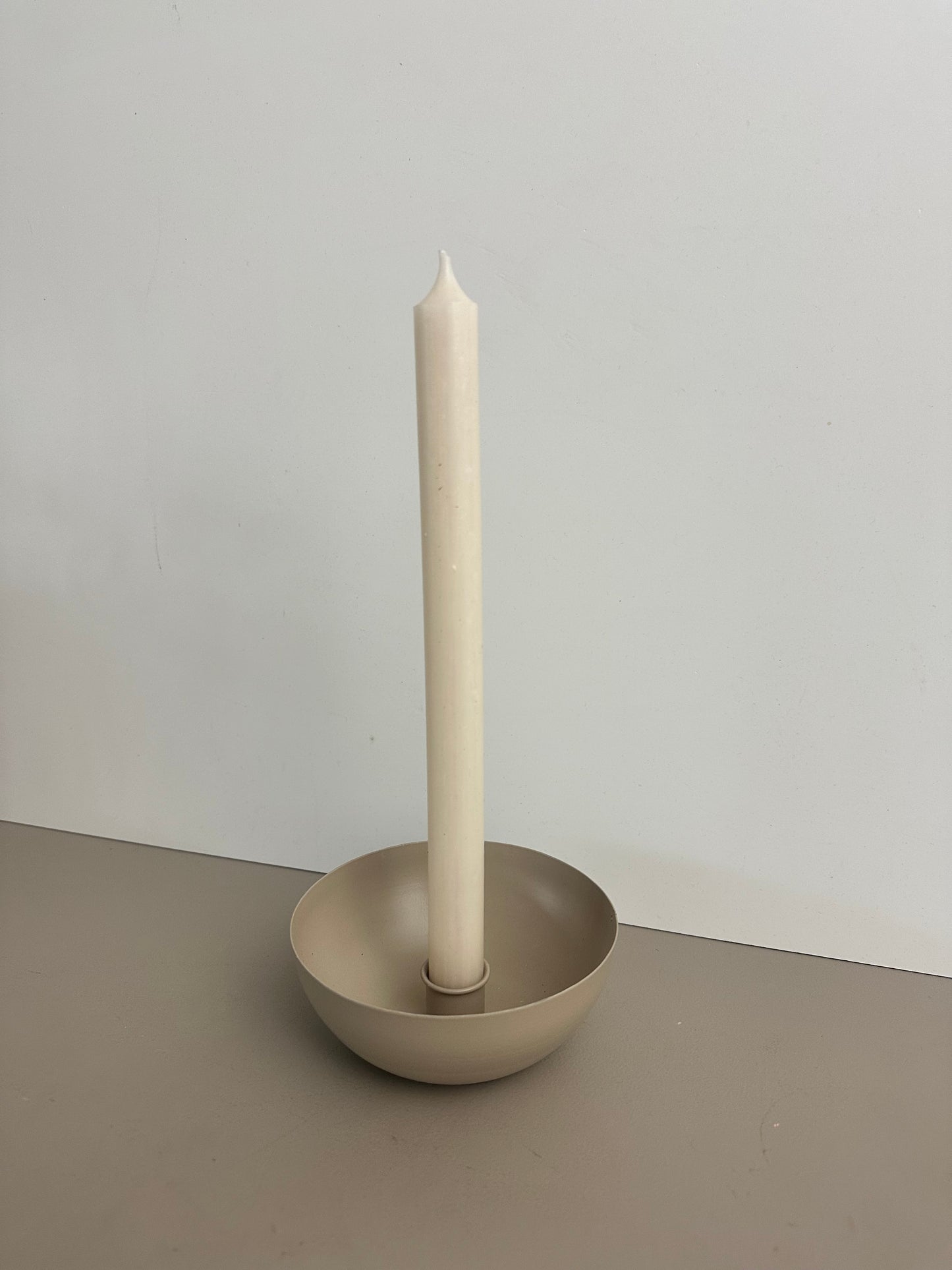 Kerzenhalter beige Metall | Kerzenschale Advent