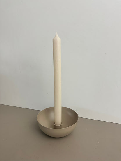 Kerzenhalter beige Metall | Kerzenschale Advent