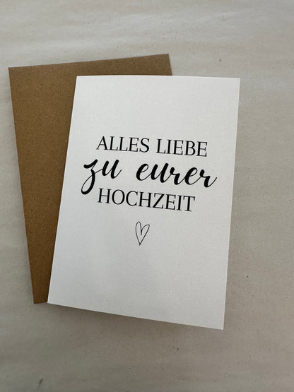 Klappkarte "Alles Liebe zu eurer Hochzeit"