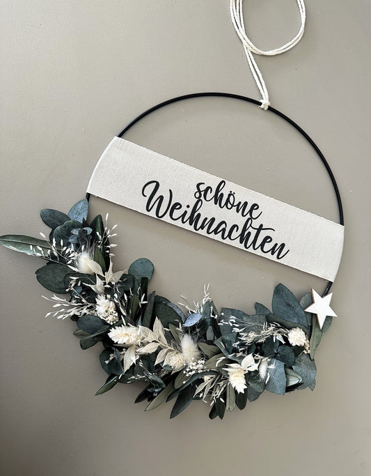 Trockenblumenring Eukalyptus, Olivenzweige "schöne Weihnachten"