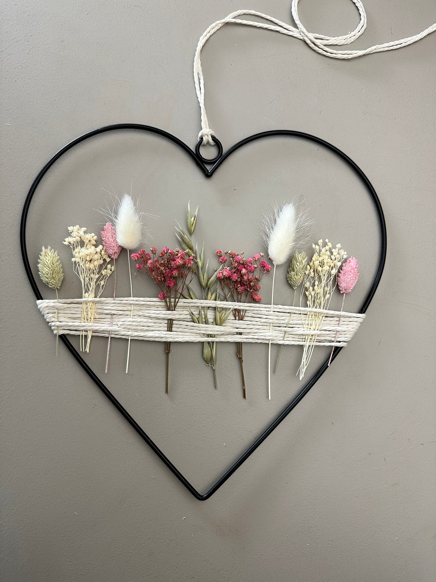 Metallherz mit Trockenblumen | Muttertagsgeschenk