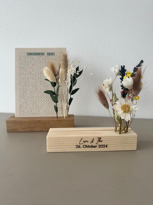Mini Blumenleiste und Fotohalter | personalisierbar