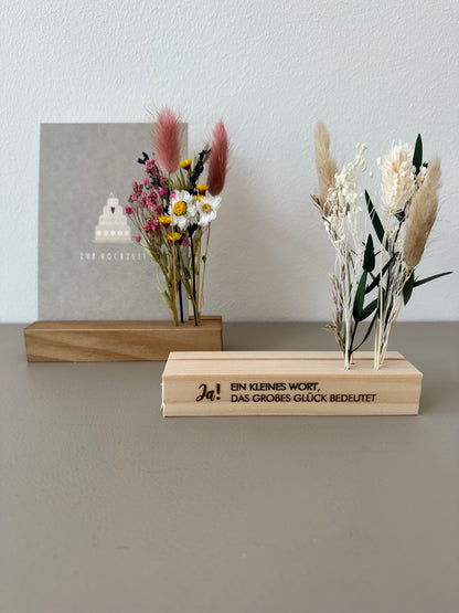 Mini Blumenleiste und Fotohalter Ja! Ein kleines Wort ...