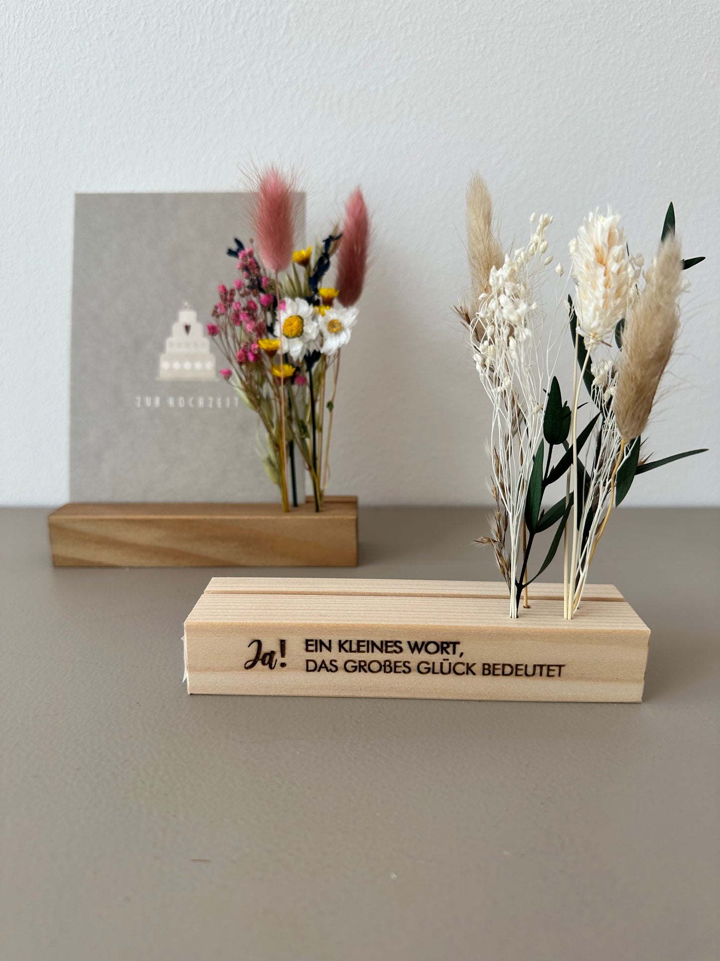 Mini Blumenleiste und Fotohalter Ja! Ein kleines Wort ...