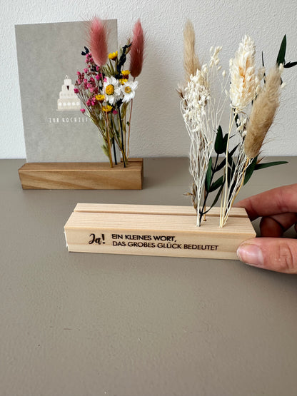 Mini Blumenleiste und Fotohalter Ja! Ein kleines Wort ...