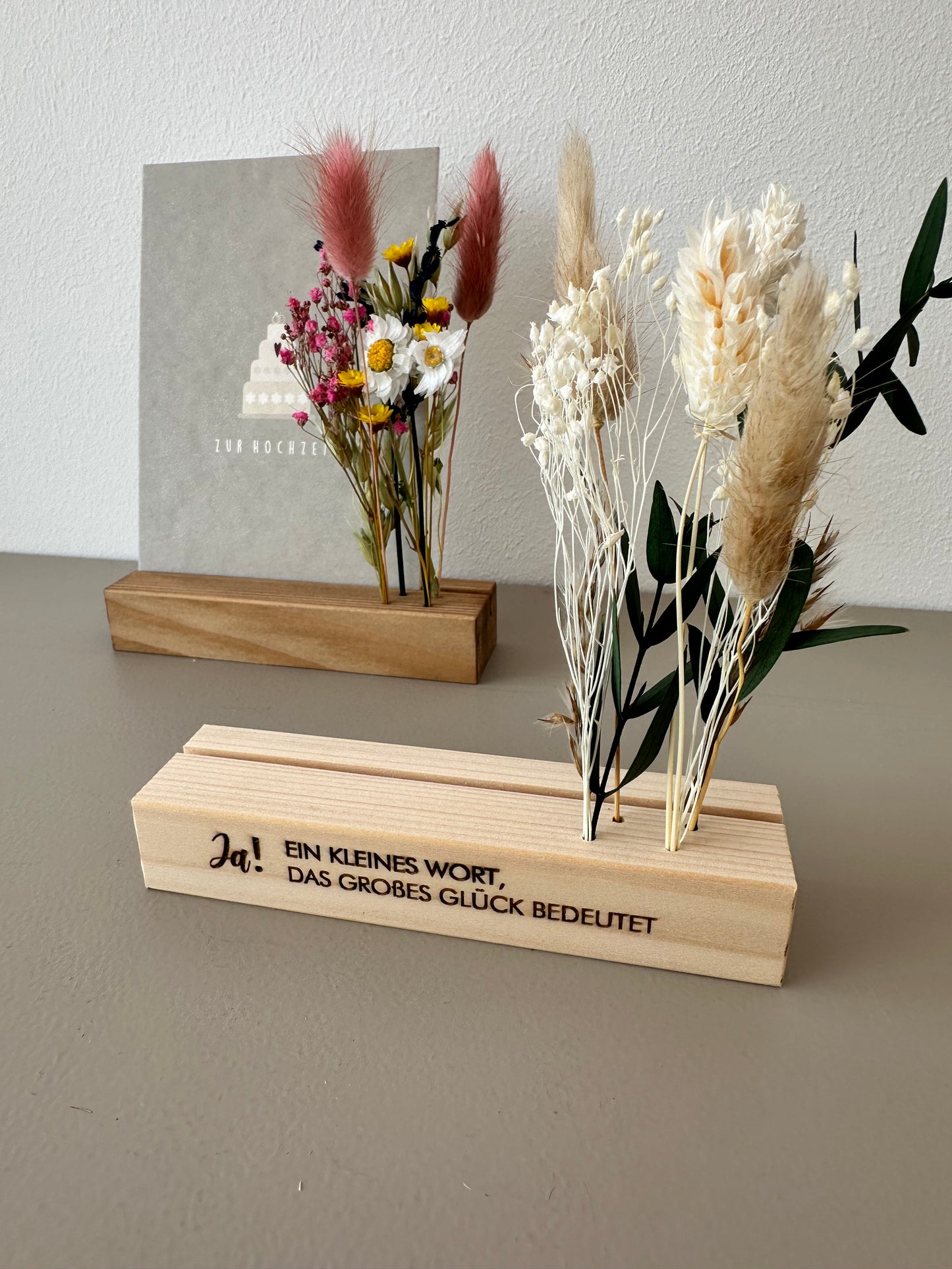 Mini Blumenleiste und Fotohalter Ja! Ein kleines Wort ...