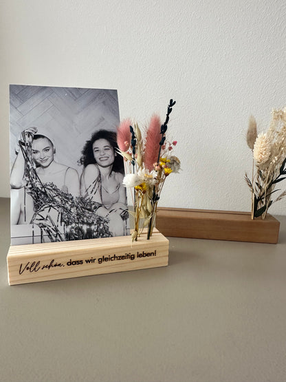 Mini Blumenleiste und Fotohalter | Voll schön, dass wir gleichzeitig leben