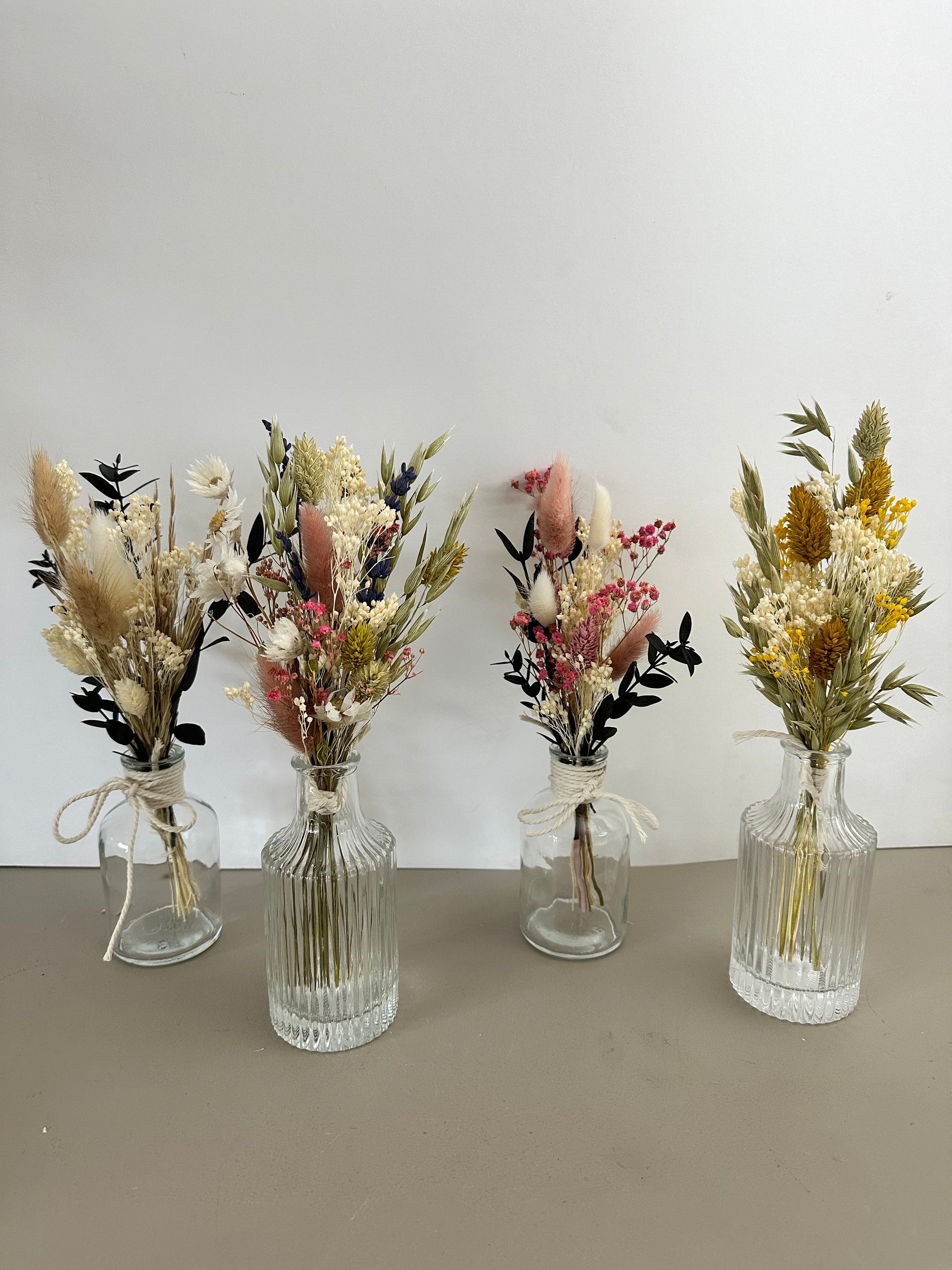 Trockenblumenstrauß klein Tischdeko Hochzeitsdeko verschiedene Farbvariationen