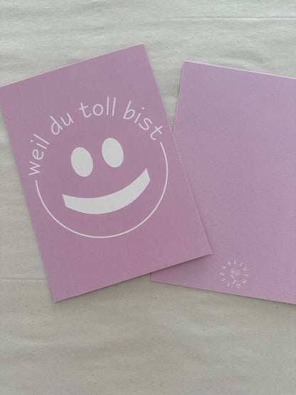 Postkarte ‚Weil du toll bist‘, perfekt zum Verschenken oder Aufstellen