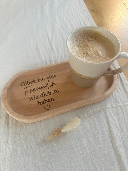 Tablett mit Gravur | Glück ist, eine Freundin wie dich zu haben