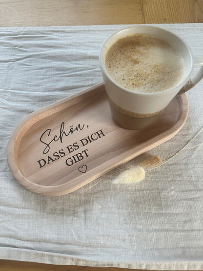 Tablett mit Gravur | Schön, dass es dich gibt