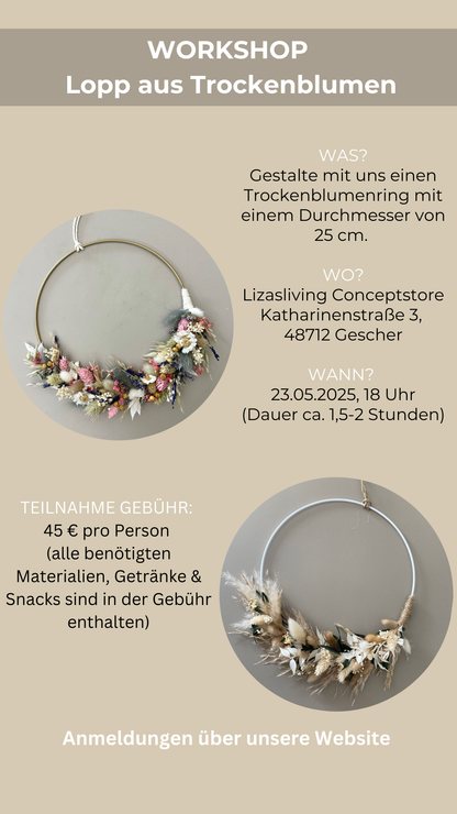 Workshop Loop aus Trockenblumen | 23.05.2025, 18-19:30 Uhr
