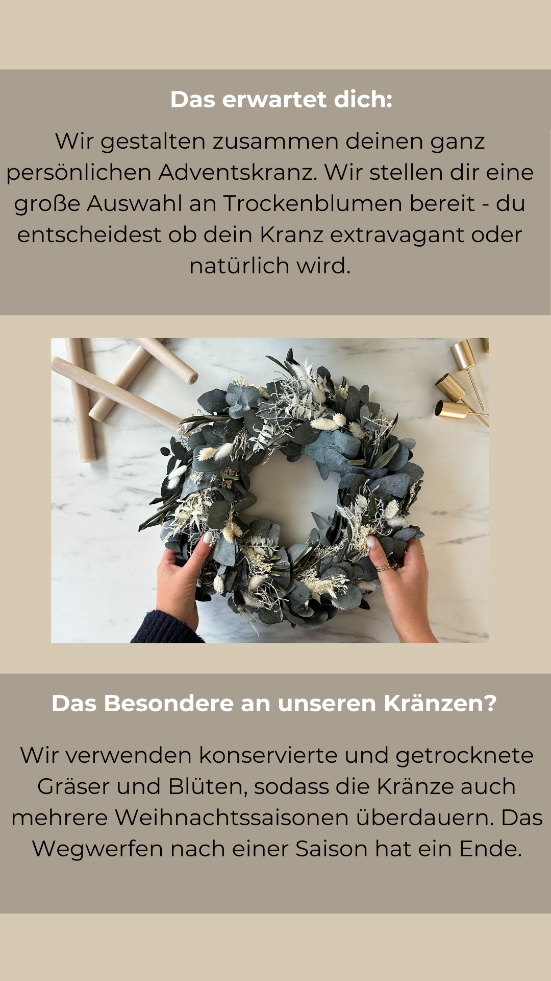 Workshop Adventskranz aus Trockenblumen