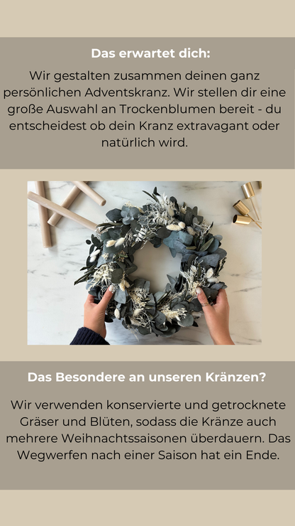 Workshop Adventskranz aus Trockenblumen