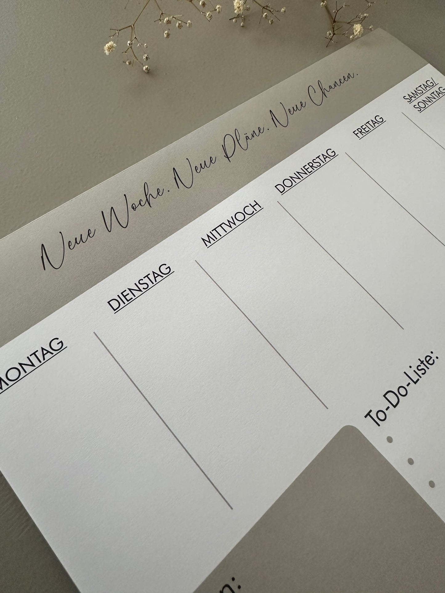 Wochenplaner beige weiß | Notizblock A4