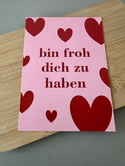 Postkarte bin froh dich zu haben