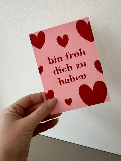 Postkarte bin froh dich zu haben