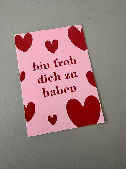 Postkarte bin froh dich zu haben