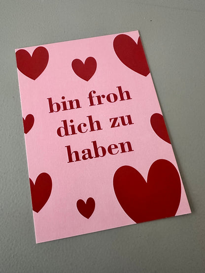 Postkarte bin froh dich zu haben