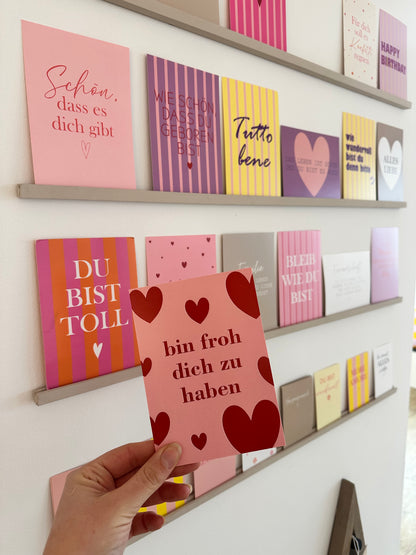 Postkarte bin froh dich zu haben