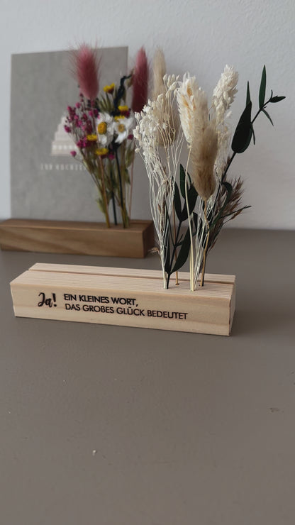 Mini Blumenleiste und Fotohalter Ja! Ein kleines Wort ...