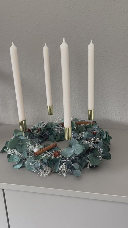 Adventskranz gebunden mit Eukalyptus | Eukalyptuskranz