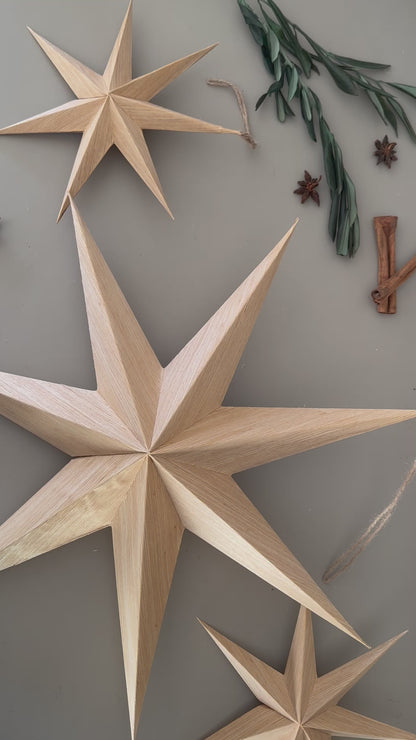 Deko Papierstern Holzoptik | 20 cm | 39 cm