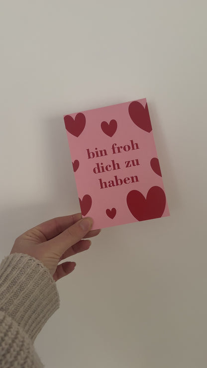 Postkarte bin froh dich zu haben