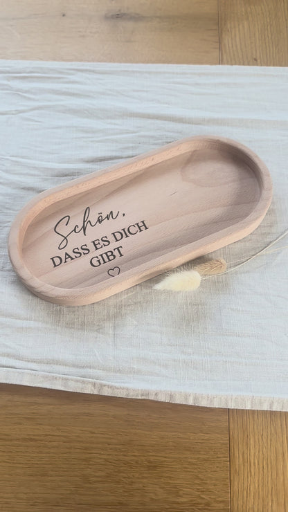 Tablett mit Gravur | Schön, dass es dich gibt