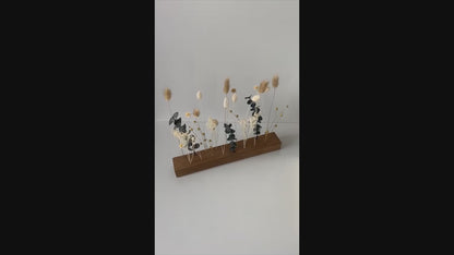 Flowergram mit Trockenblumen | grün beige weiß