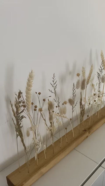 Flowergram mit Trockenblumen | Blumenwiese | beige weiß