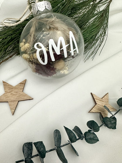 Glass Christmas balls with dried flowers | Customizable