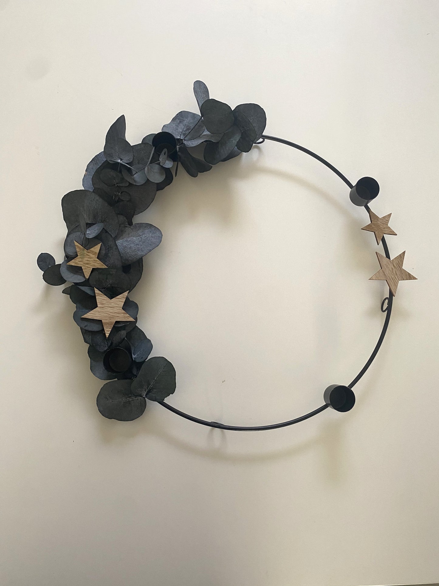 Advent wreath metal ring for hanging or standing