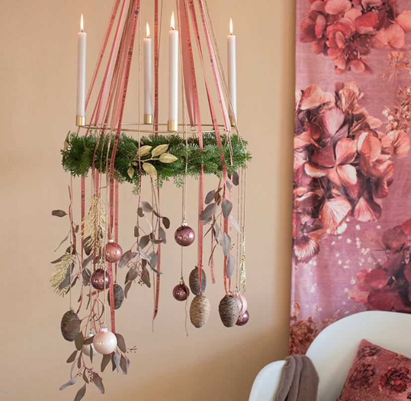 Advent wreath metal ring for hanging or standing