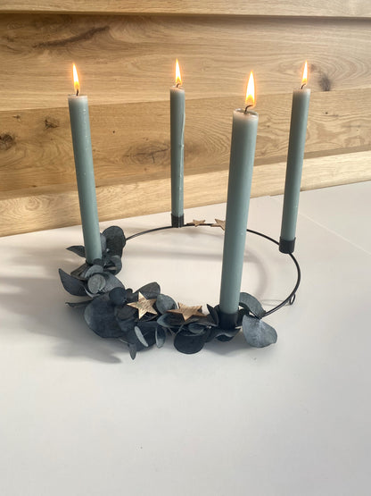 Advent wreath metal ring for hanging or standing