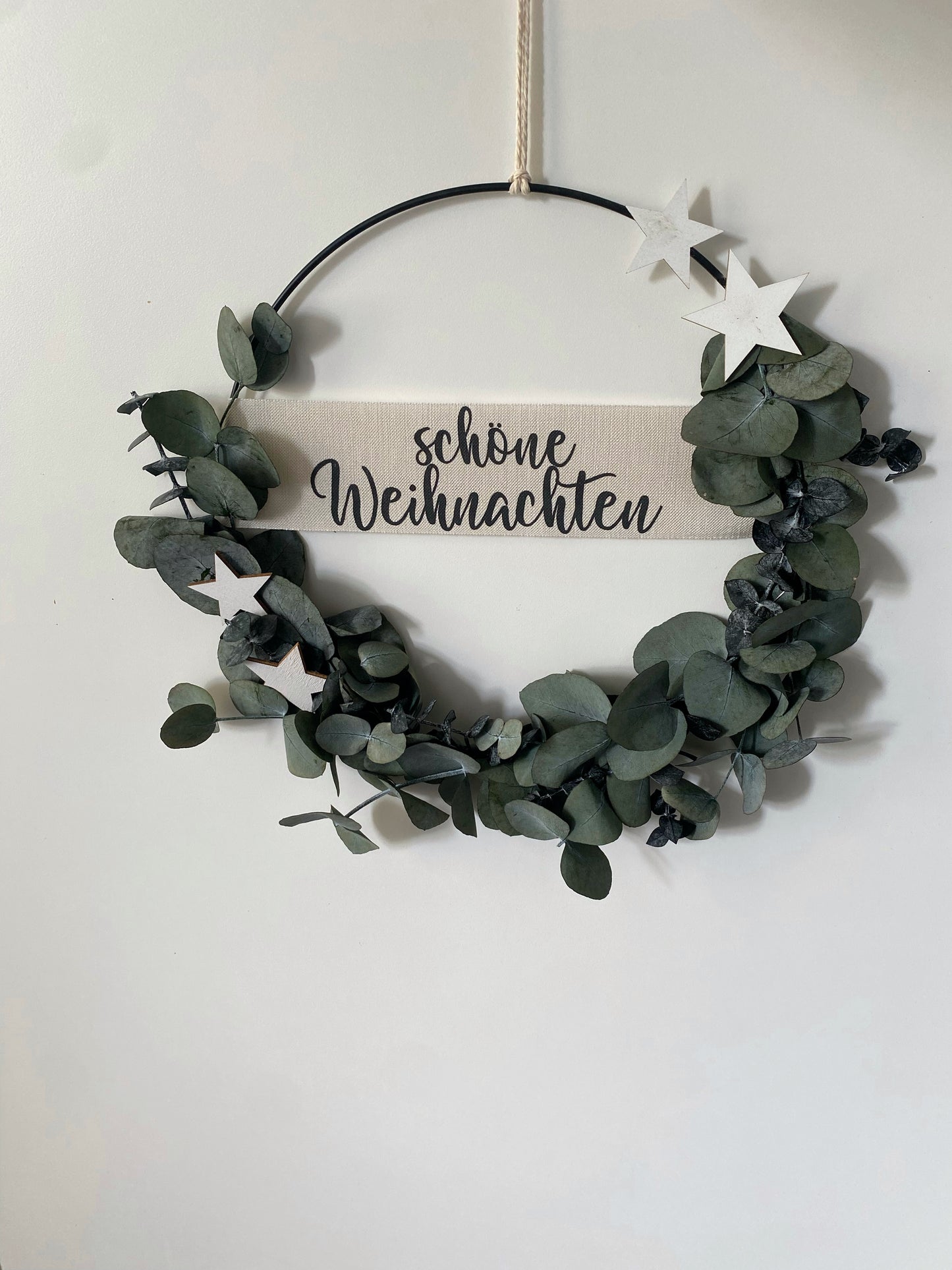 Dried flower ring eucalyptus "Merry Christmas"