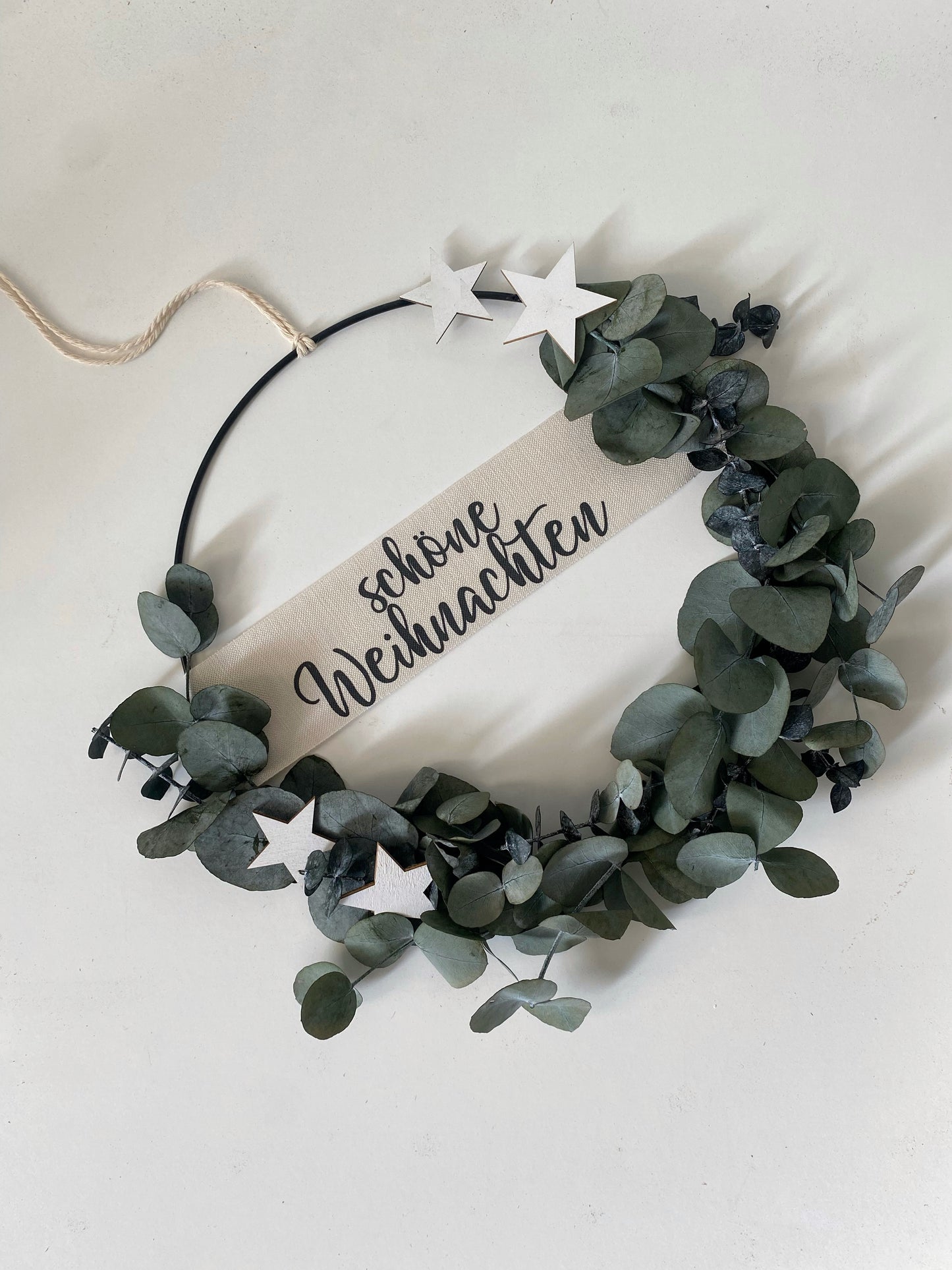 Dried flower ring eucalyptus "Merry Christmas"