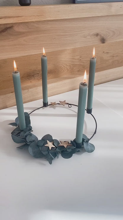 Advent wreath metal ring for hanging or standing