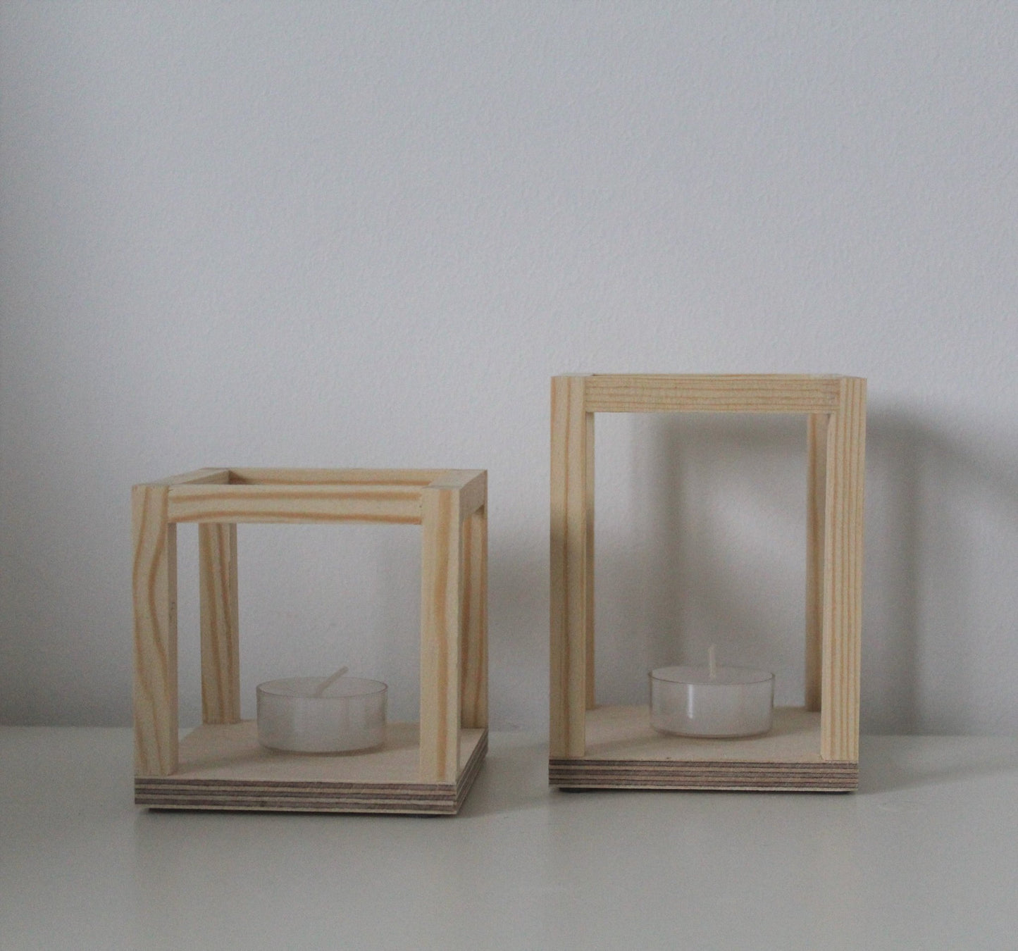 DIY-Set - Kerzenhalter aus Holz 2er Set - DIY