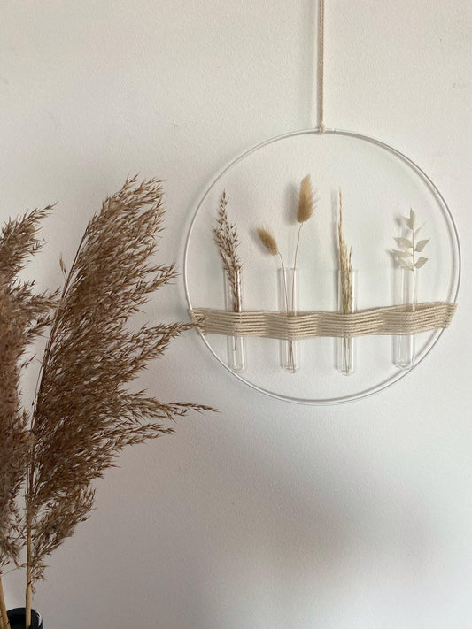 DIY-Set - Metallring mit Reagenzgläsern und Trockenblumen - DIY