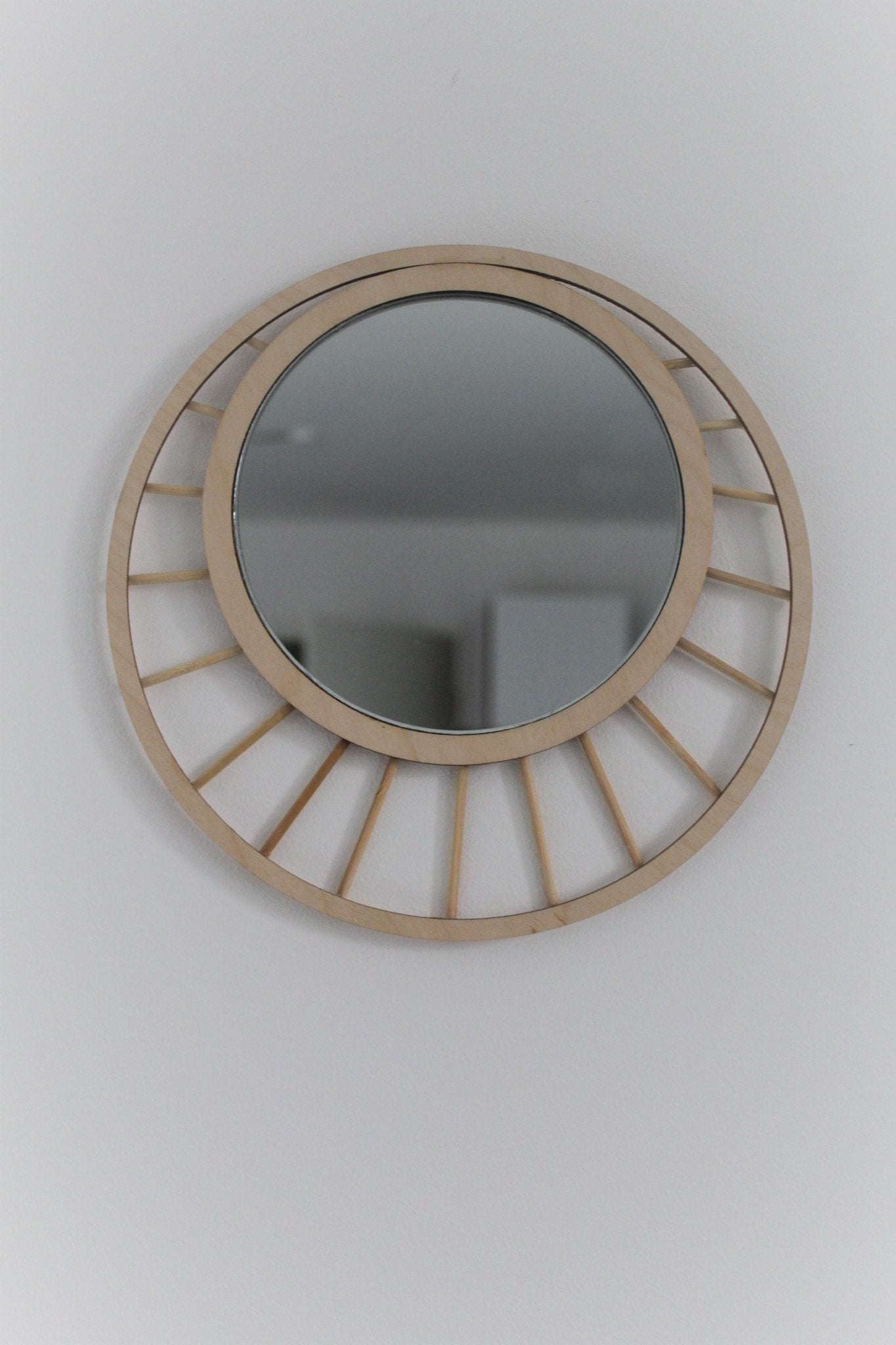 DIY-Set - runder Spiegel mit Holzelementen - DIY