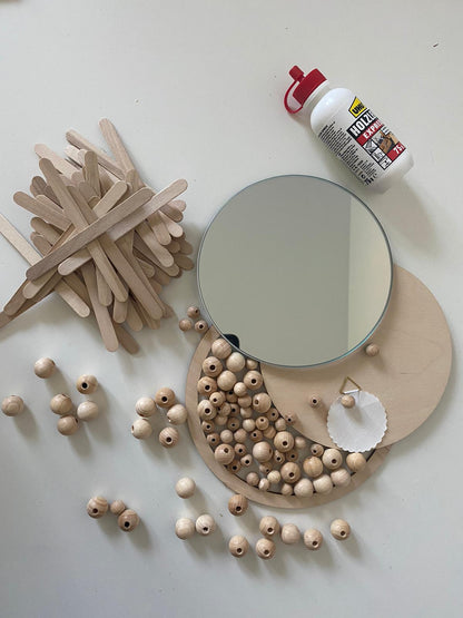 DIY-Set - Spiegel mit Holzperlen - DIY
